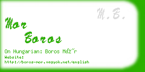 mor boros business card